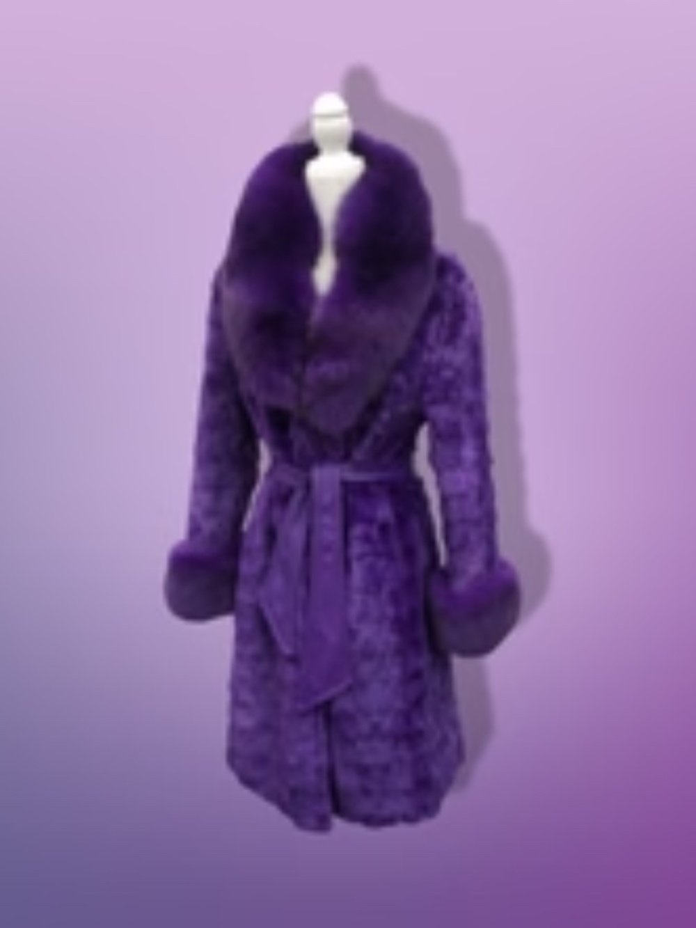 Purple Mink and Fox Fur Coat Winter Couture Perfect for Gift
